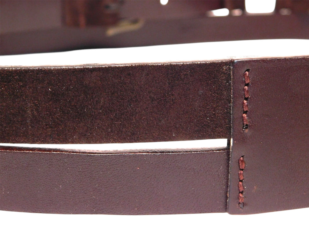 Dolce & Gabbana double strap deep purple leather belt with double buckle