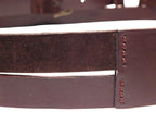 Dolce & Gabbana double strap deep purple leather belt with double buckle