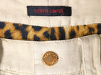 Roberto Cavalli Beige Pants with Tan Leather Panels