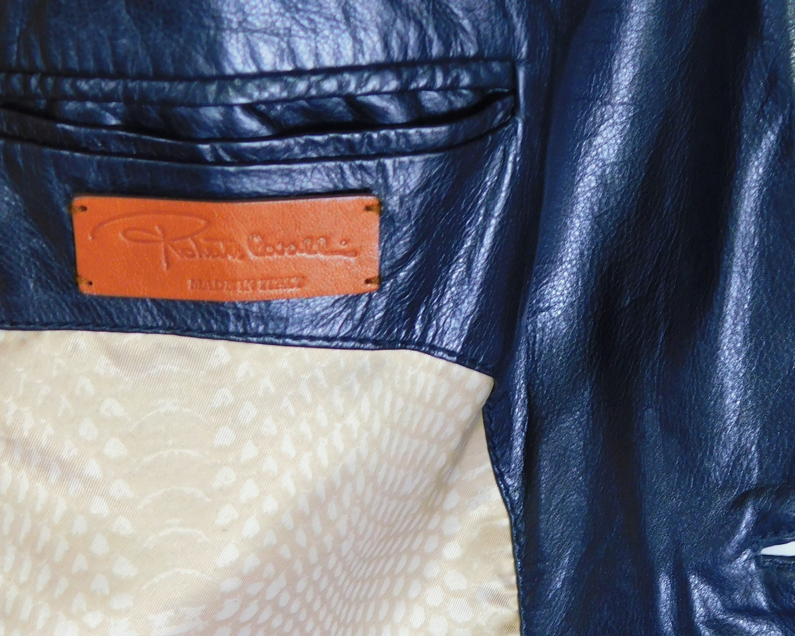 Roberto Cavalli black leather jacket
