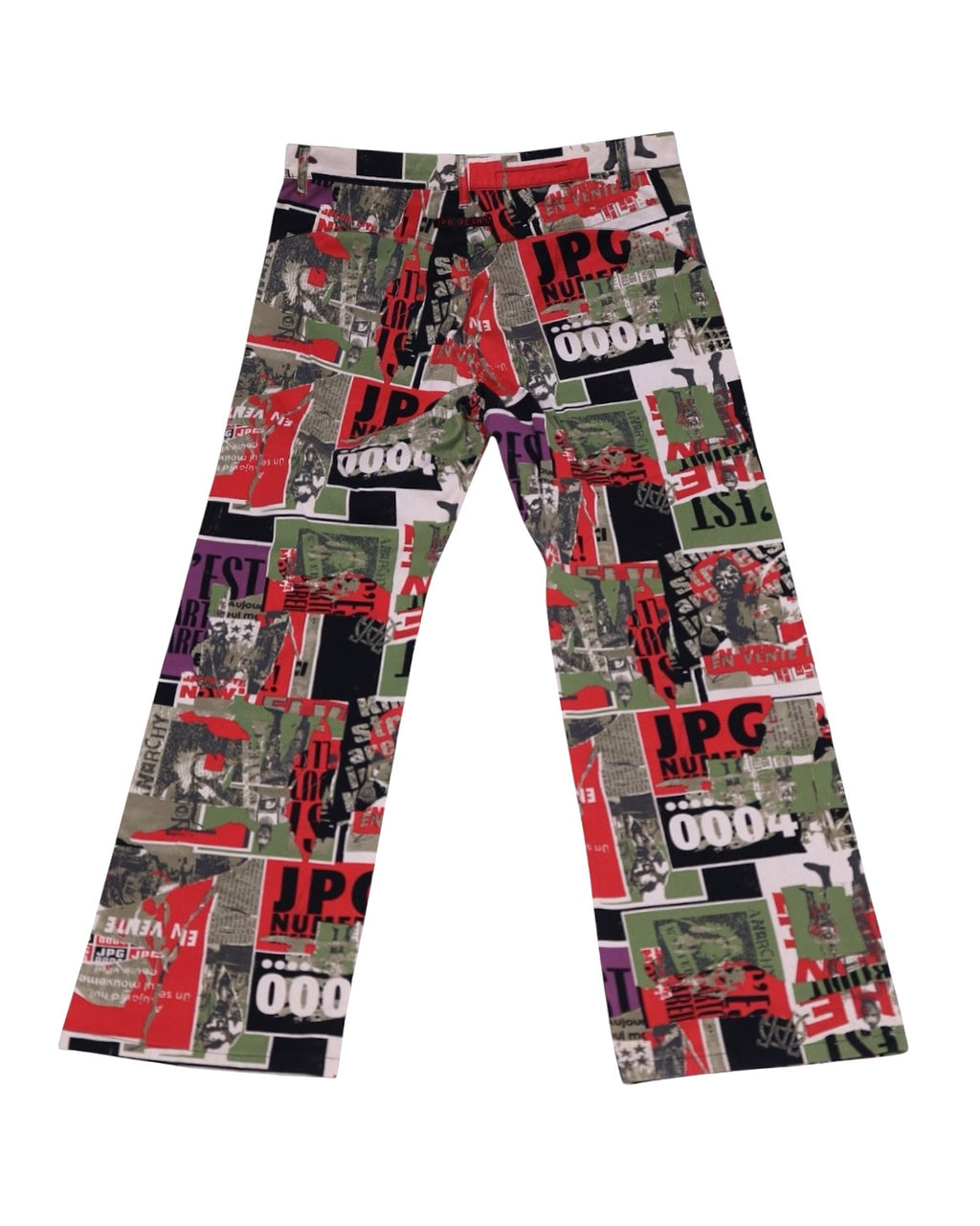 Jean Paul Gaultier 90 graphic print Anarchy punk pants