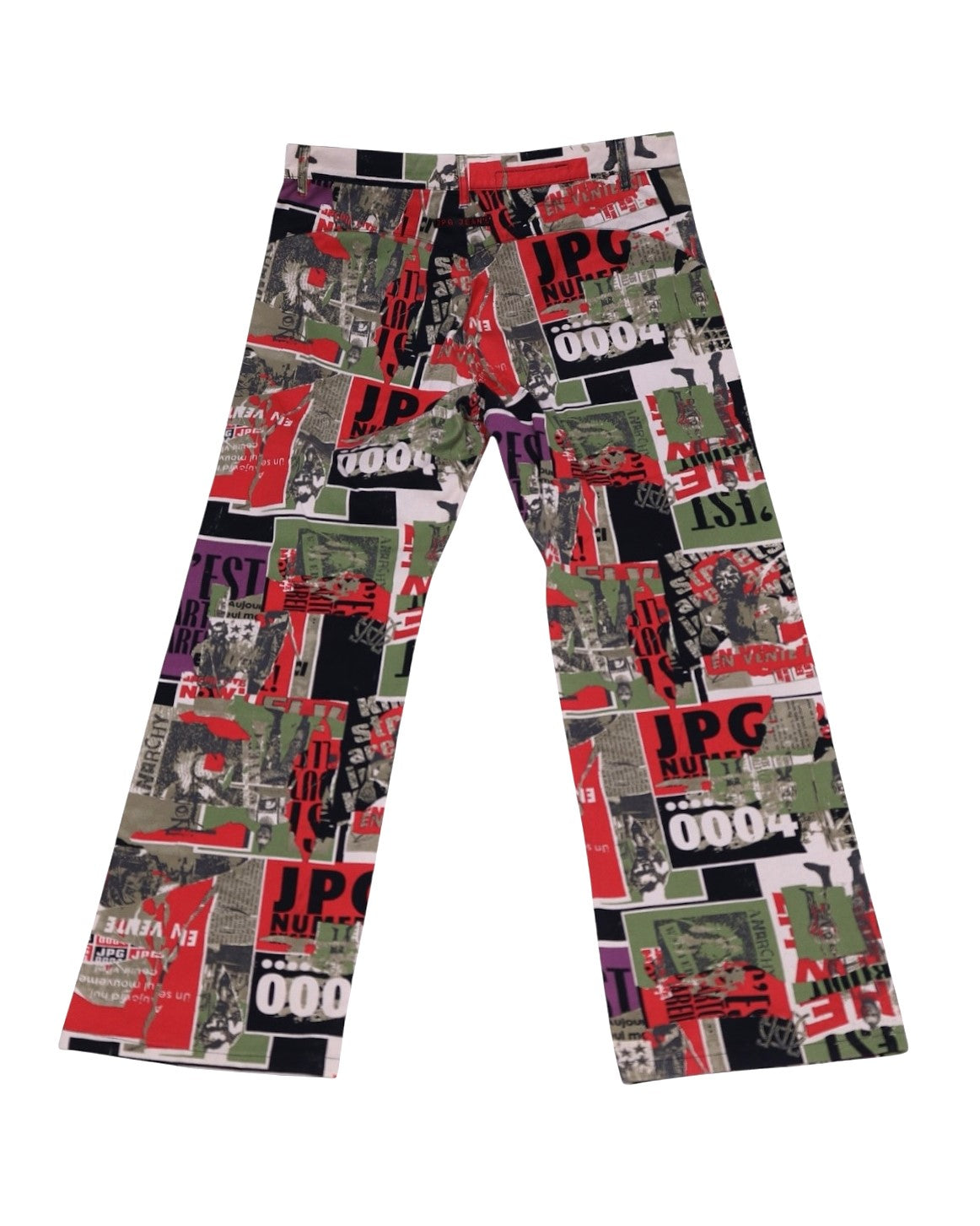 Jean Paul Gaultier 90 graphic print Anarchy punk pants