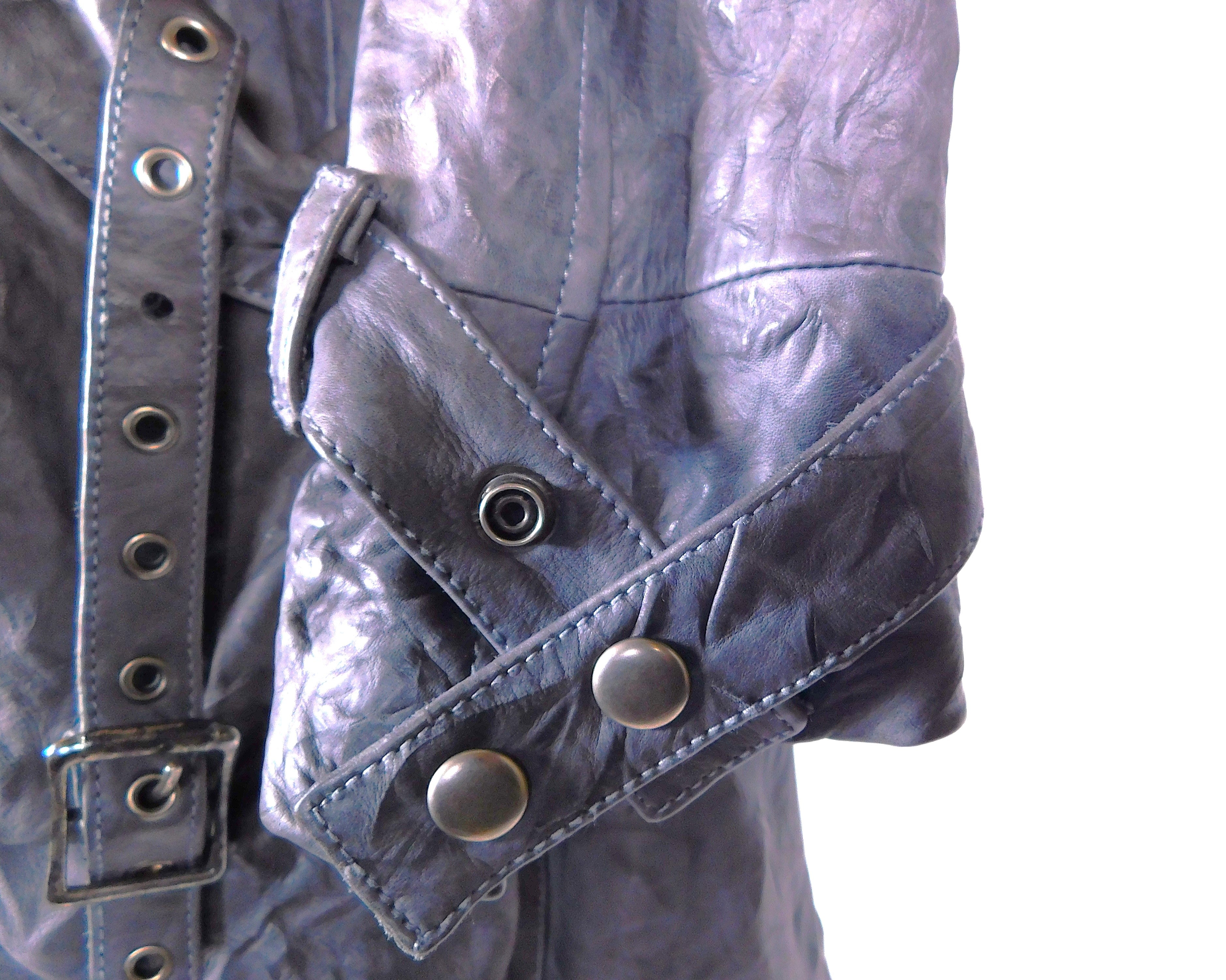 Michel Berandi long leather coat