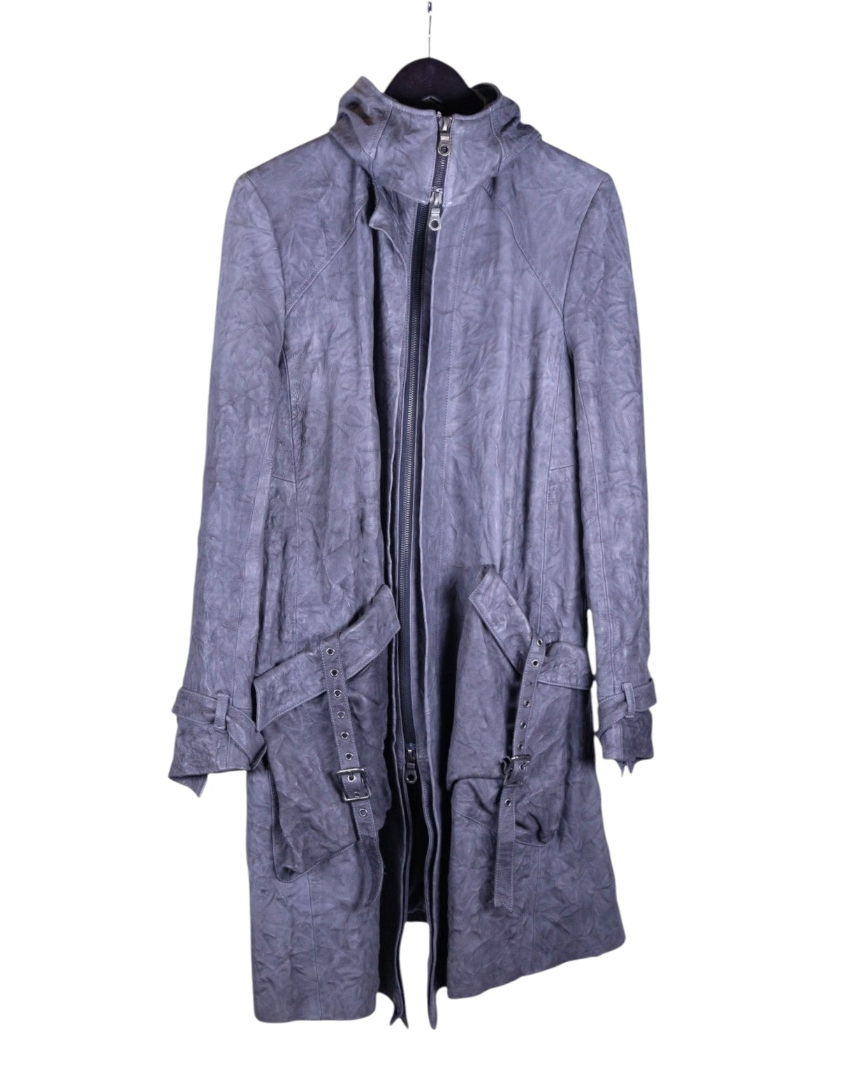 Michel Berandi long leather coat