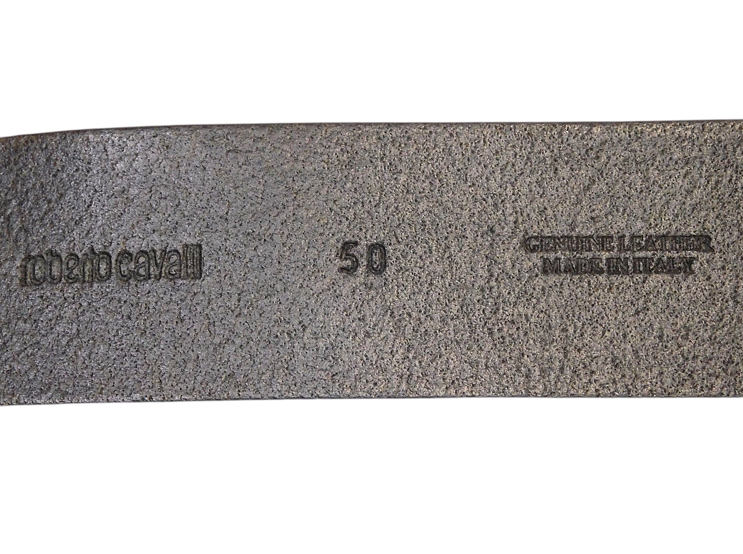Roberto Cavalli brown leather belt with a silver buckle