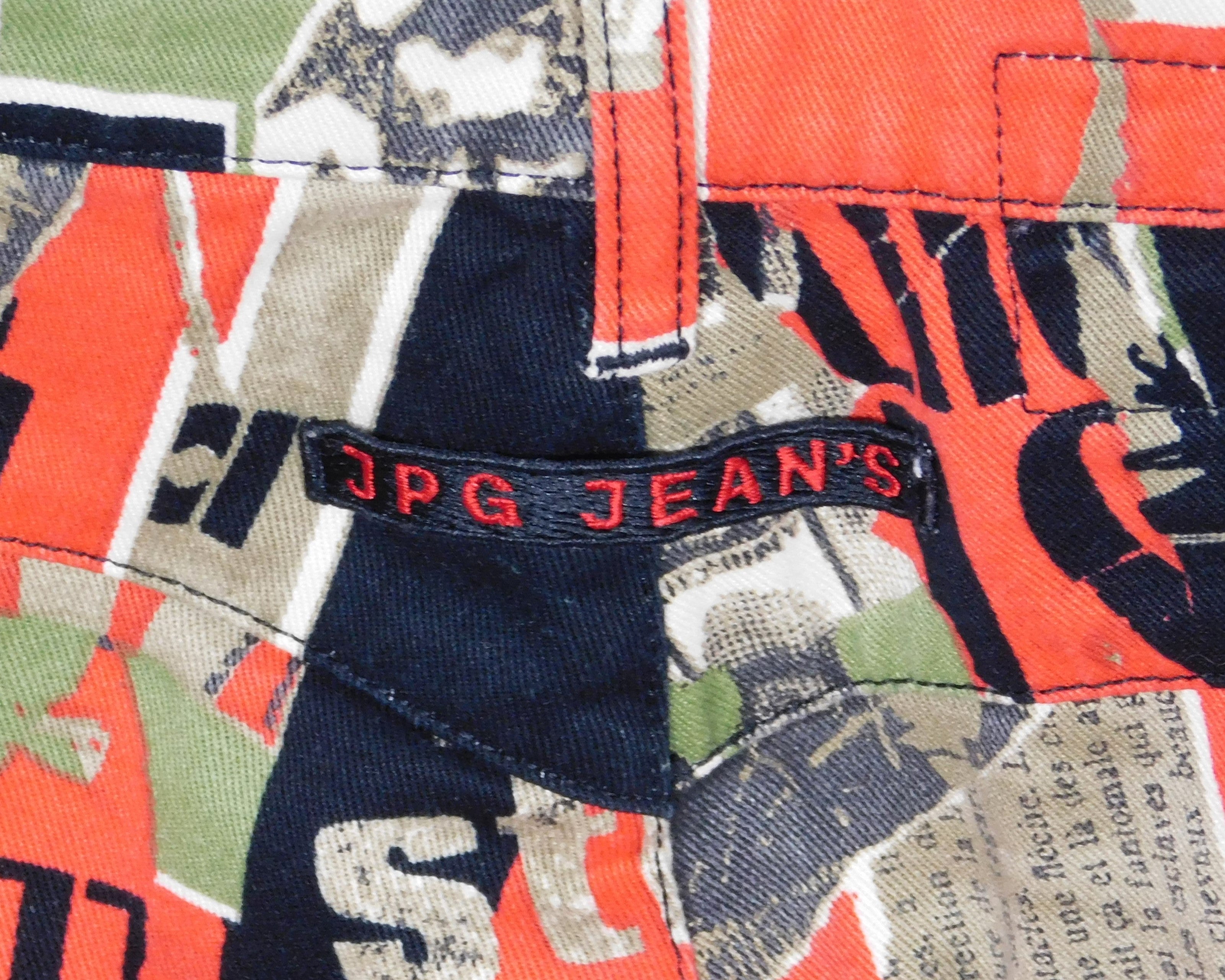 Jean Paul Gaultier 90 graphic print Anarchy punk pants