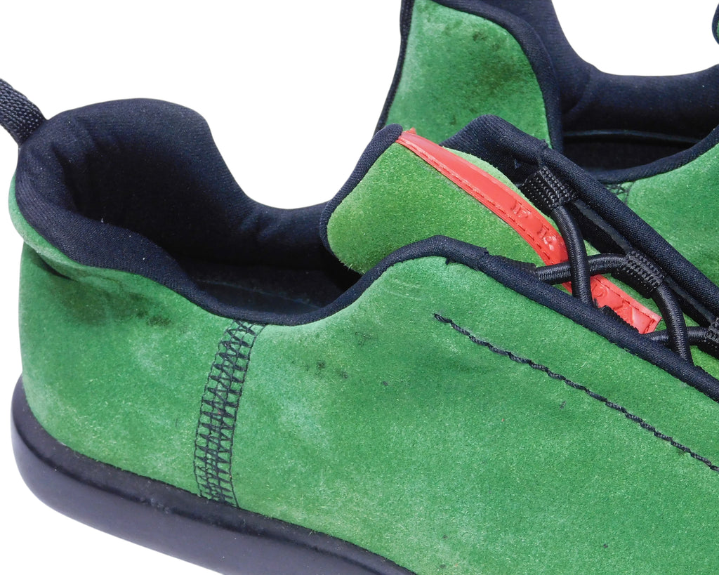 Prada green suede trainer shoes