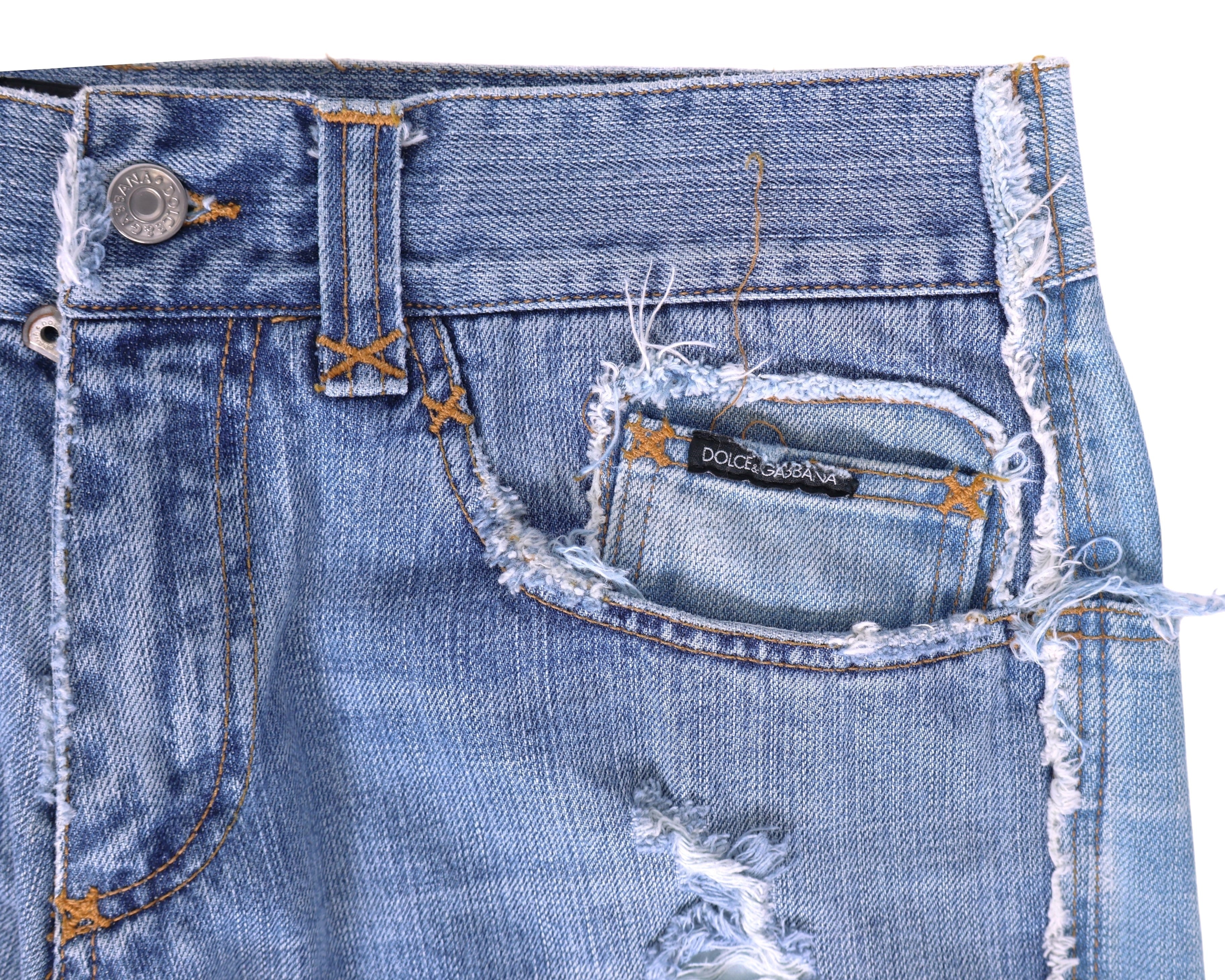 Dolce and Gabbana silver label ripped jeans
