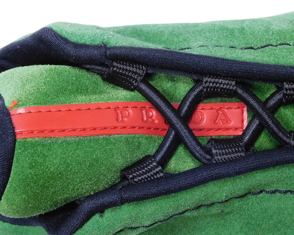 Prada green suede trainer shoes