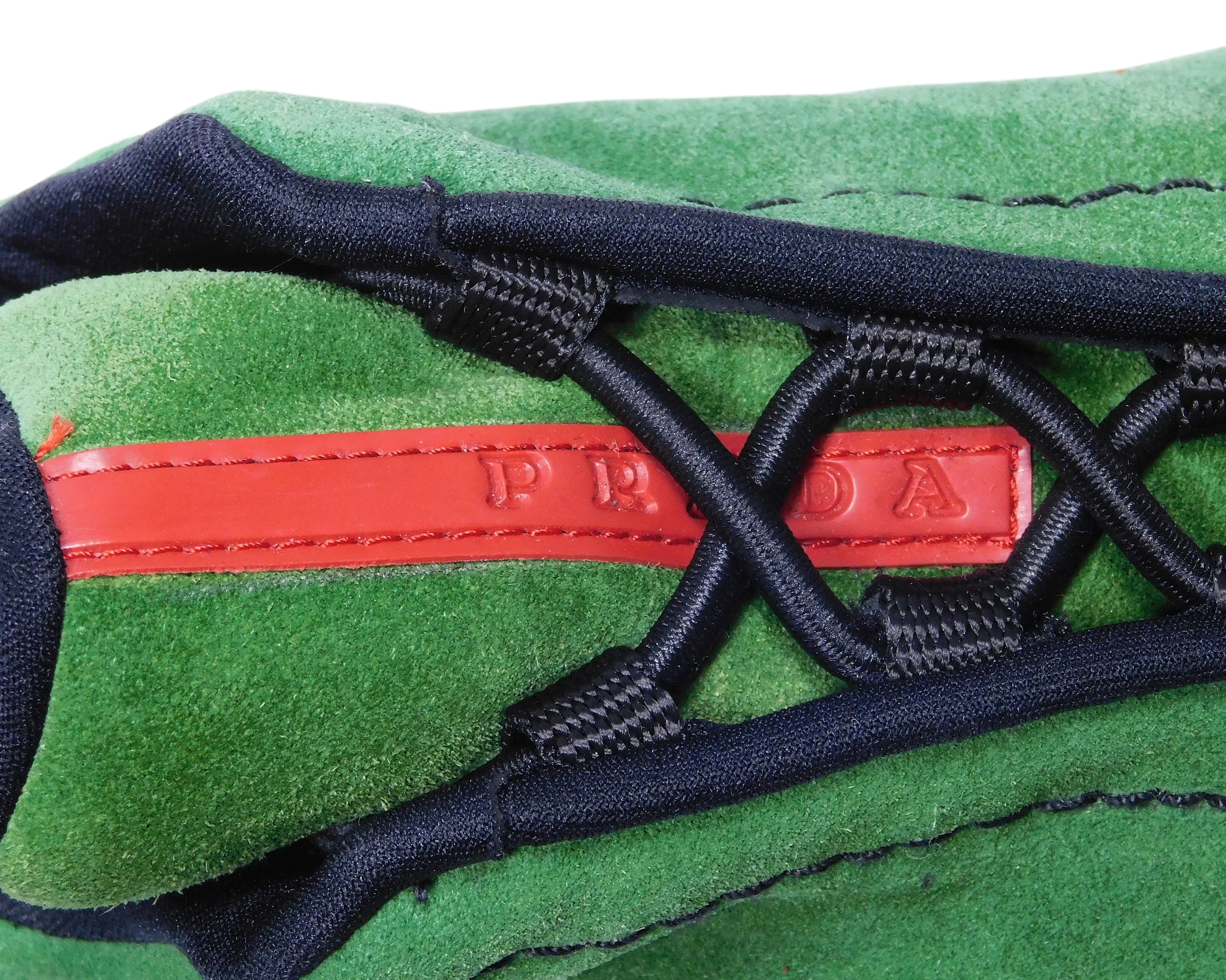 Prada green suede trainer shoes