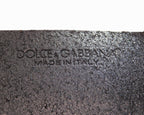 Dolce & Gabbana black leather belt with brown cross-stitch accents