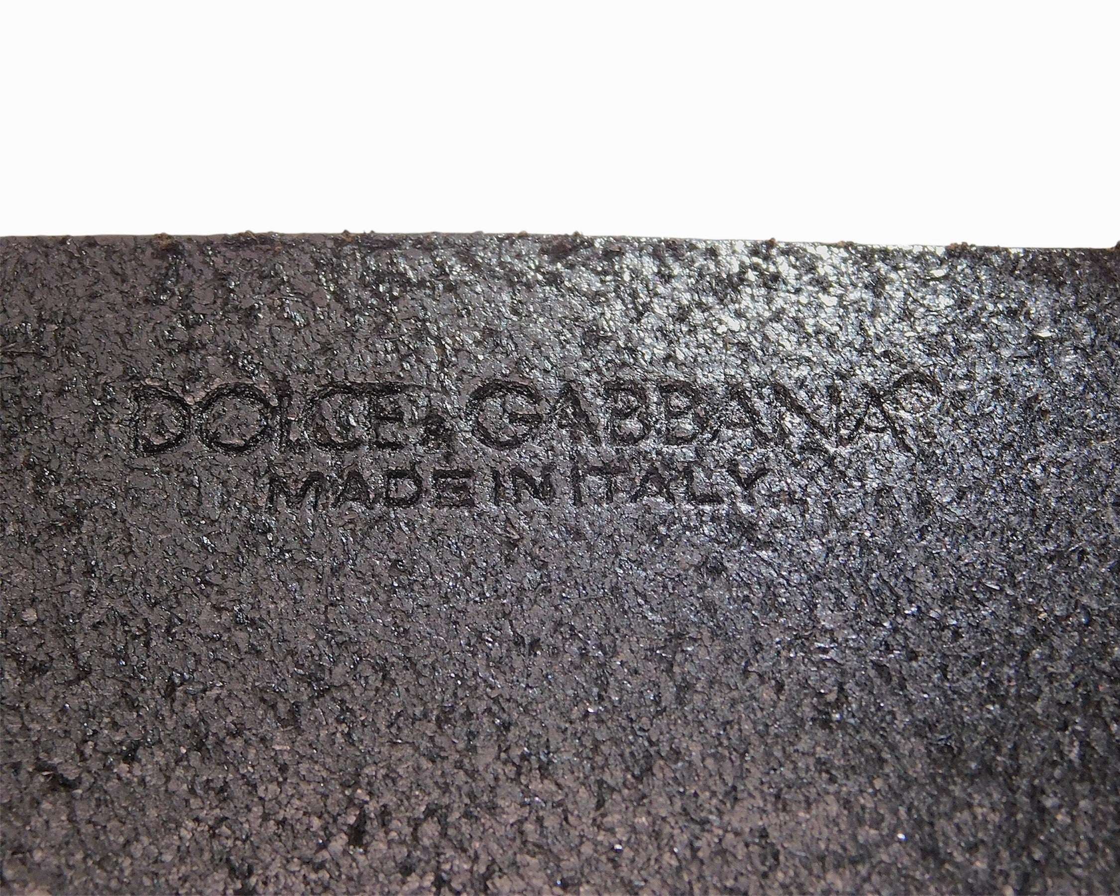 Dolce & Gabbana black leather belt with brown cross-stitch accents