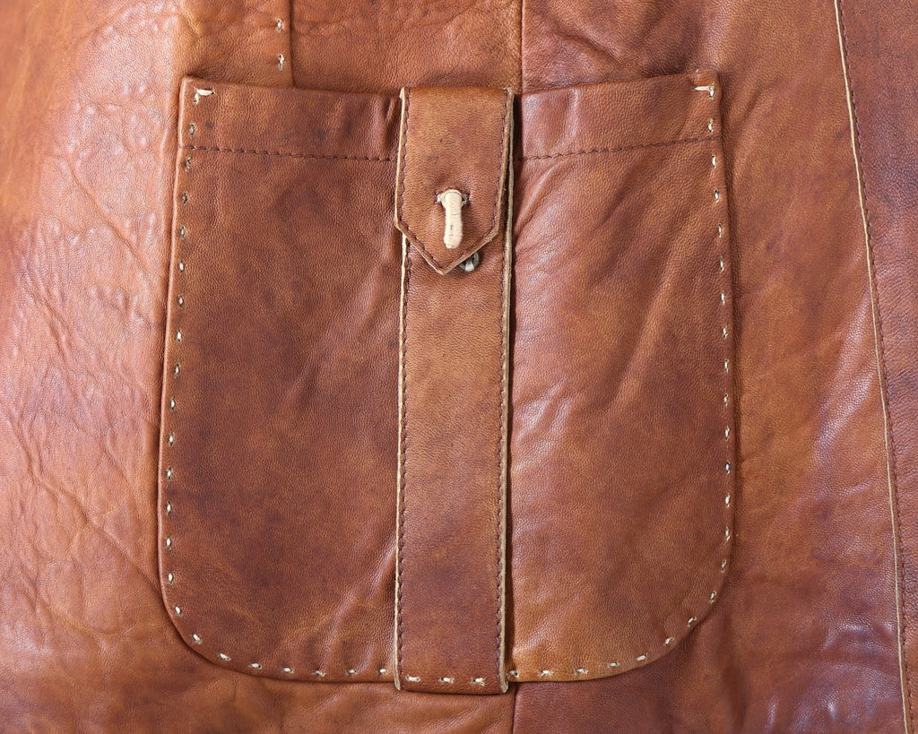 Roberto Cavalli brown leather jacket with embroidery