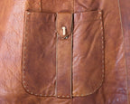 Roberto Cavalli brown leather jacket with embroidery