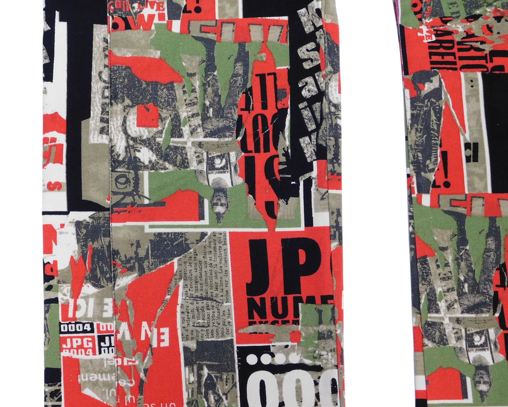 Jean Paul Gaultier 90 graphic print Anarchy punk pants