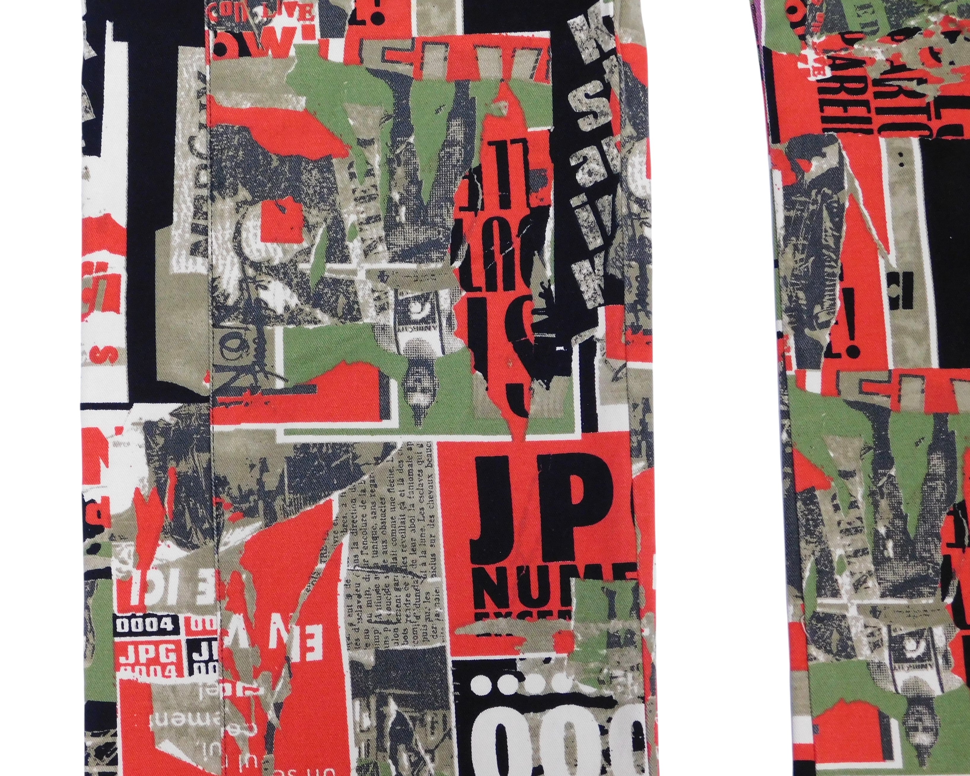 Jean Paul Gaultier 90 graphic print Anarchy punk pants
