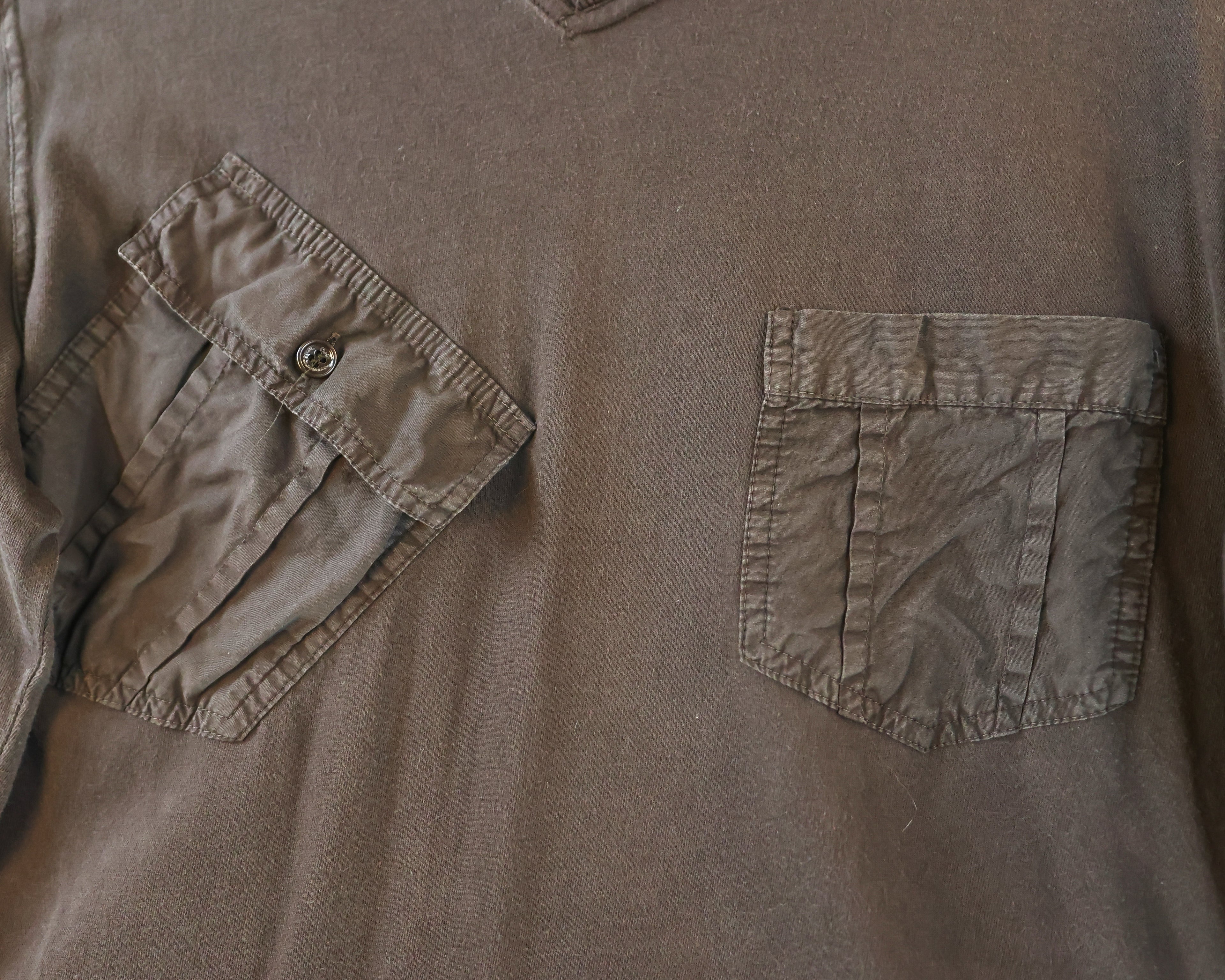 Dolce Gabbana long-sleeve brown shirt with flat patch pockets