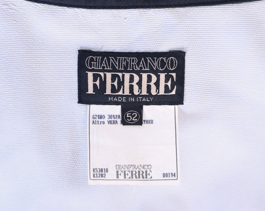 Gianfranco Ferre dark grey long leather jacket