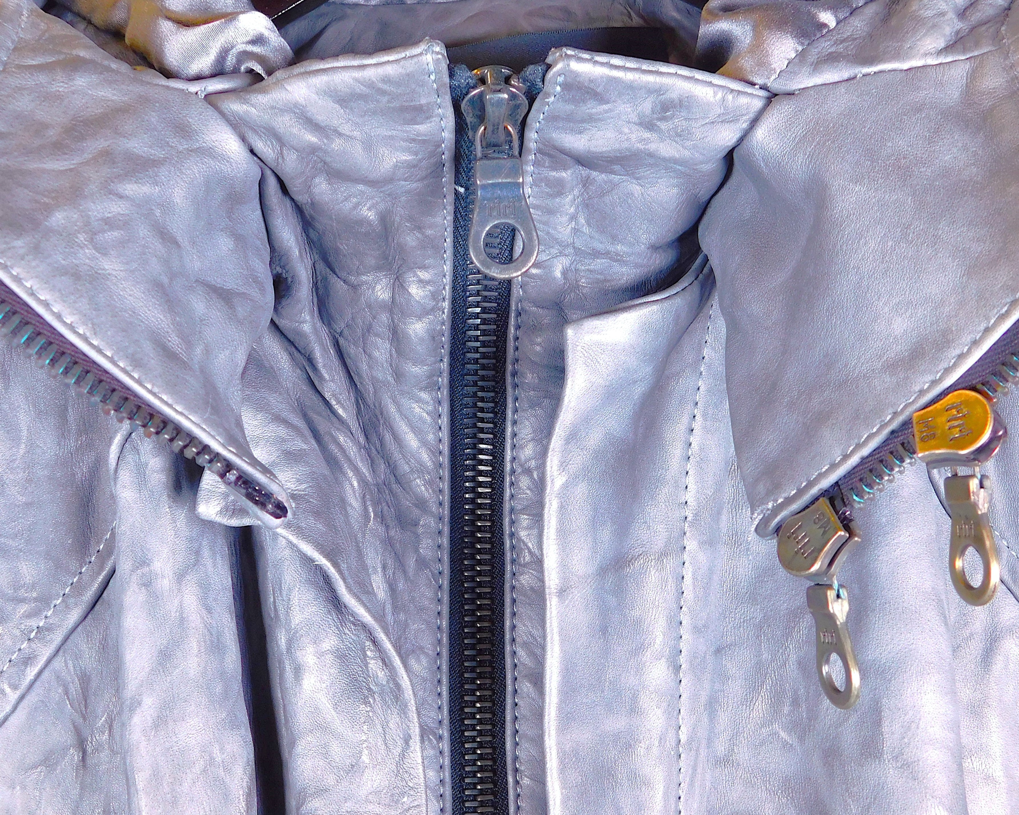 Michel Berandi long leather coat