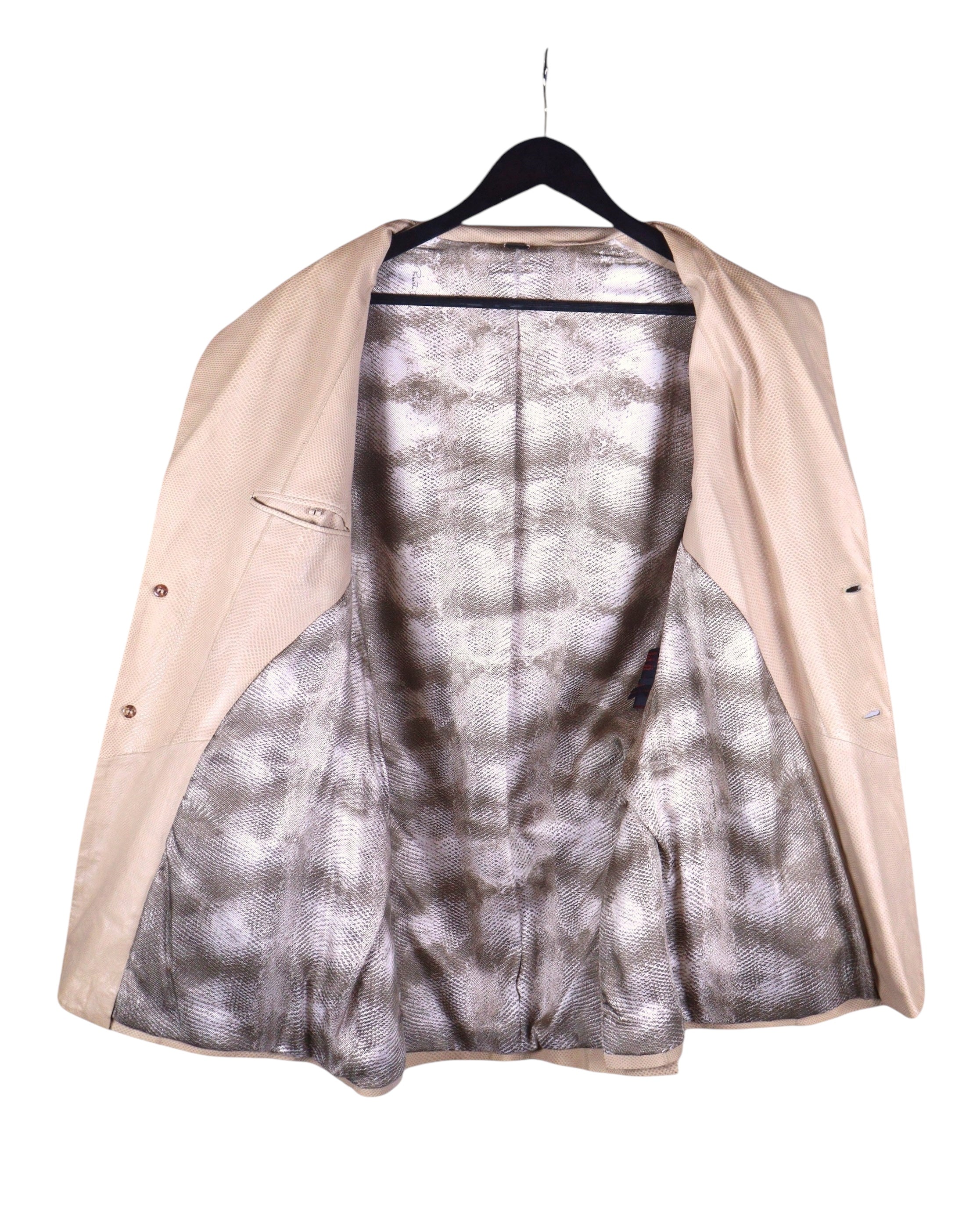 Roberto Cavalli embossed leather jacket with python effect