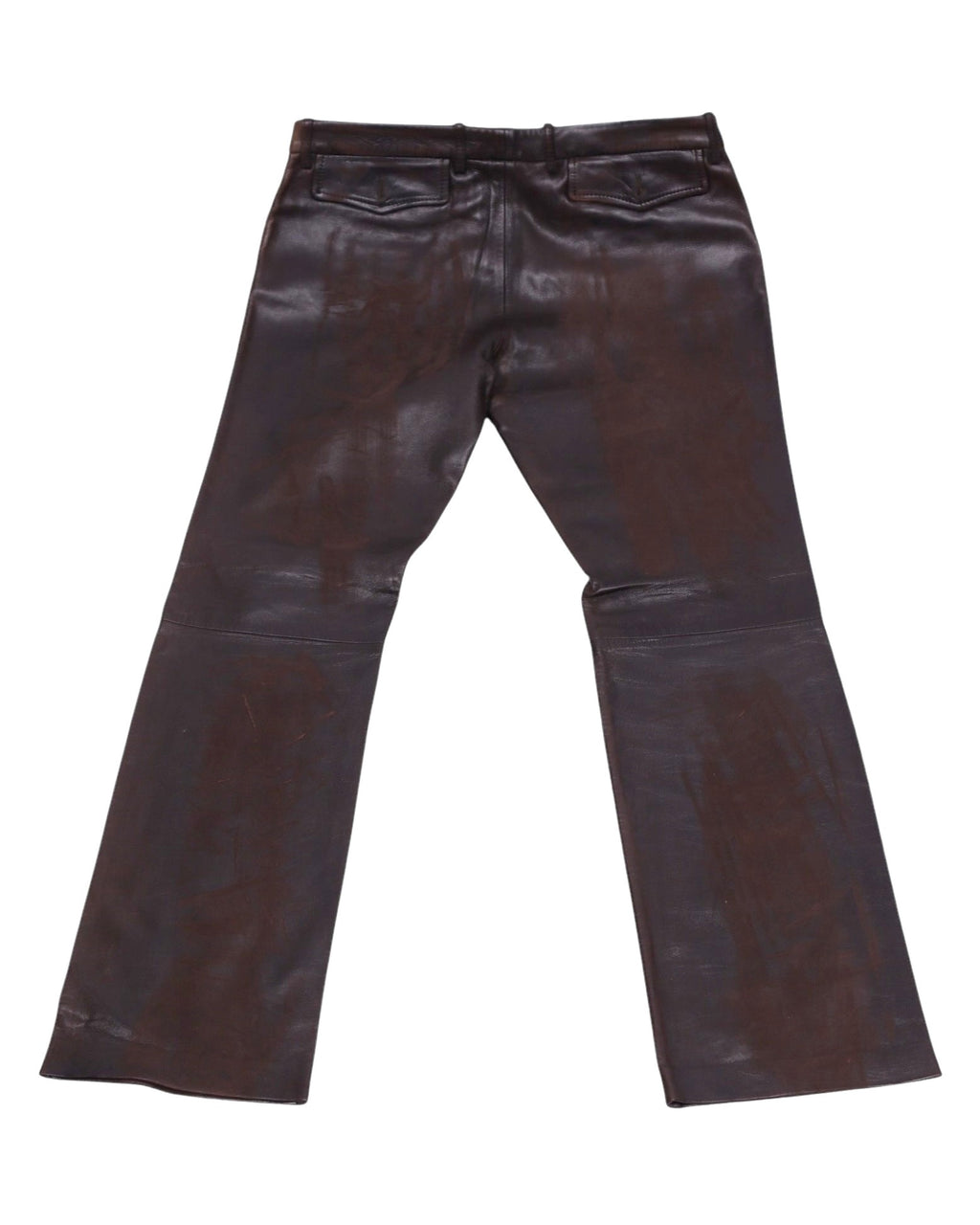 Dolce & Gabbana Distressed Brown Leather Pants