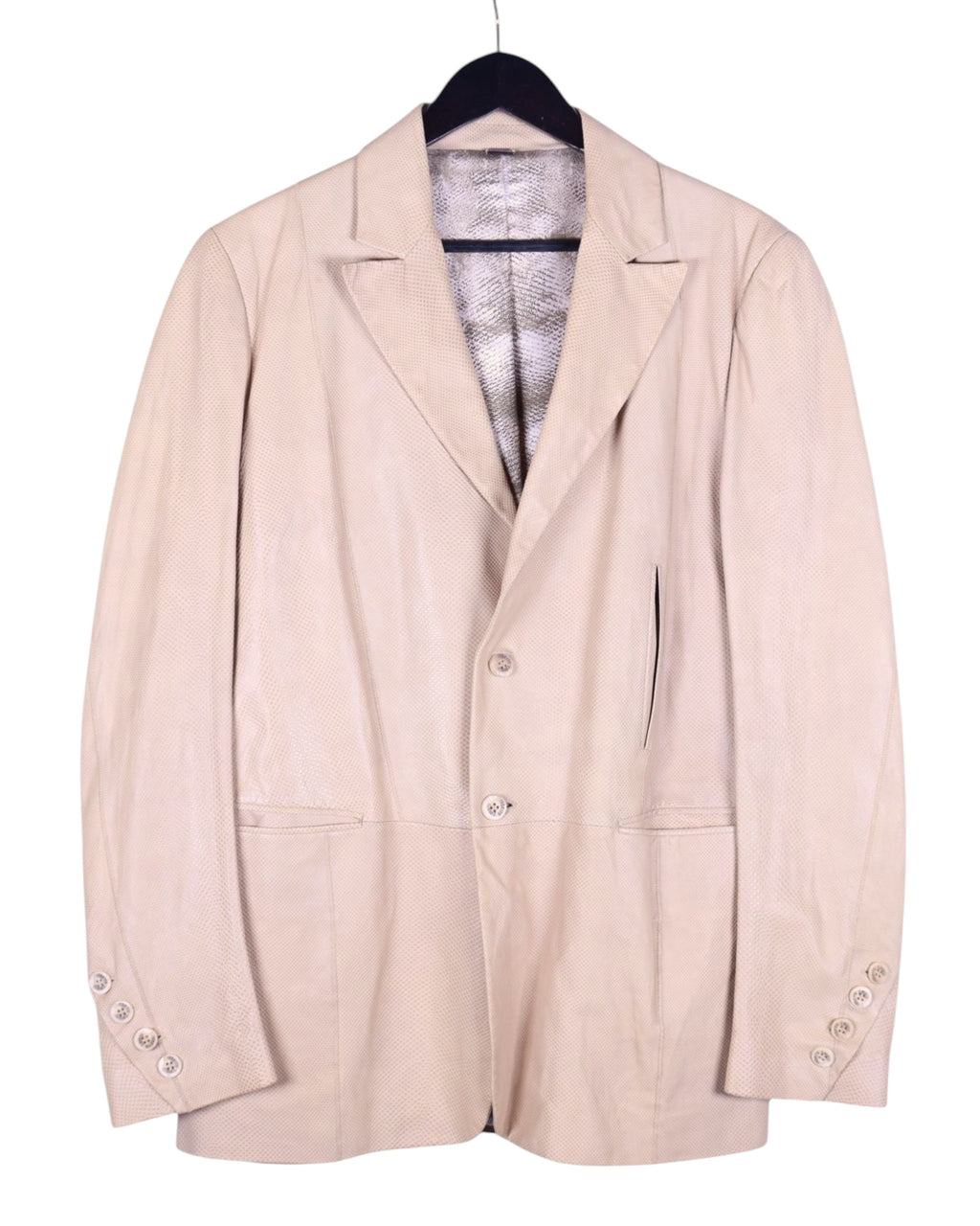 Roberto Cavalli embossed leather jacket with python effect
