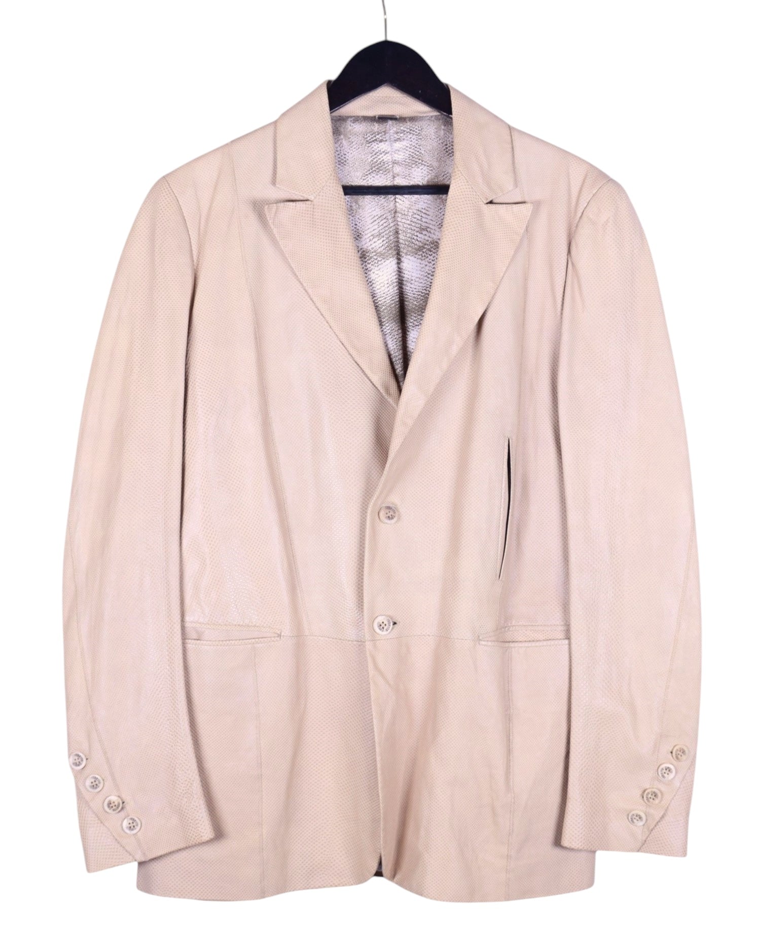 Roberto Cavalli embossed leather jacket with python effect