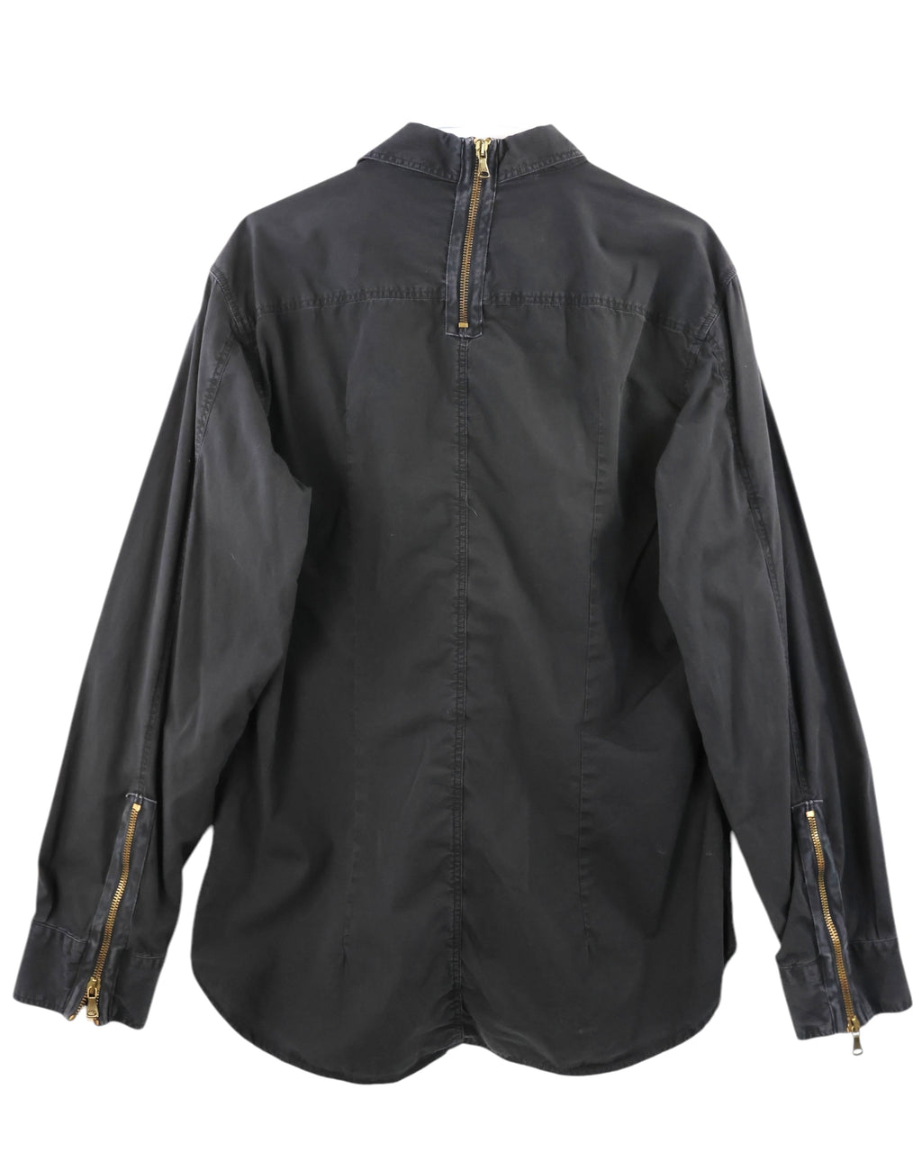 Dolce Gabbana black dress shirt with gold-tone zipper 2003/5