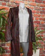 Carol Christan Poel long leather burgundy coat Fall 04/05