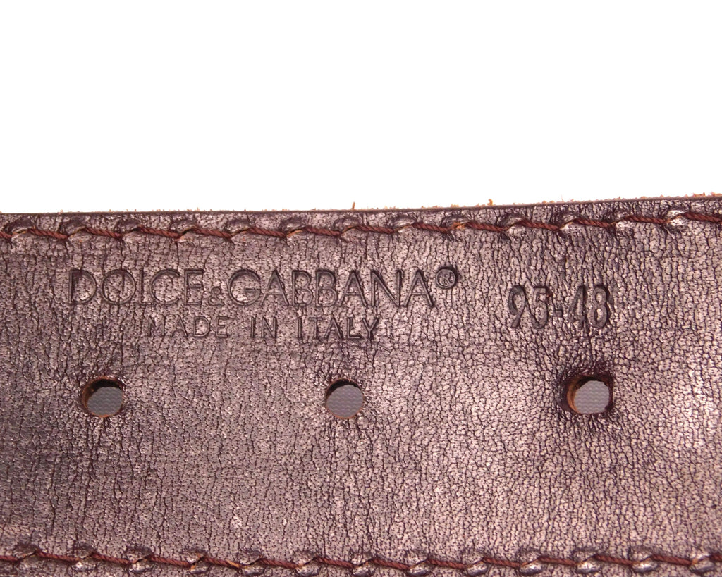 Dolce & Gabbana double strap brown leather belt