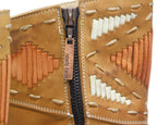 Roberto Cavalli tan beige leather santiag boots with stitching details