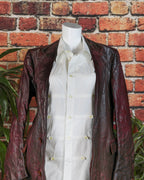 Carol Christan Poel long leather burgundy coat Fall 04/05