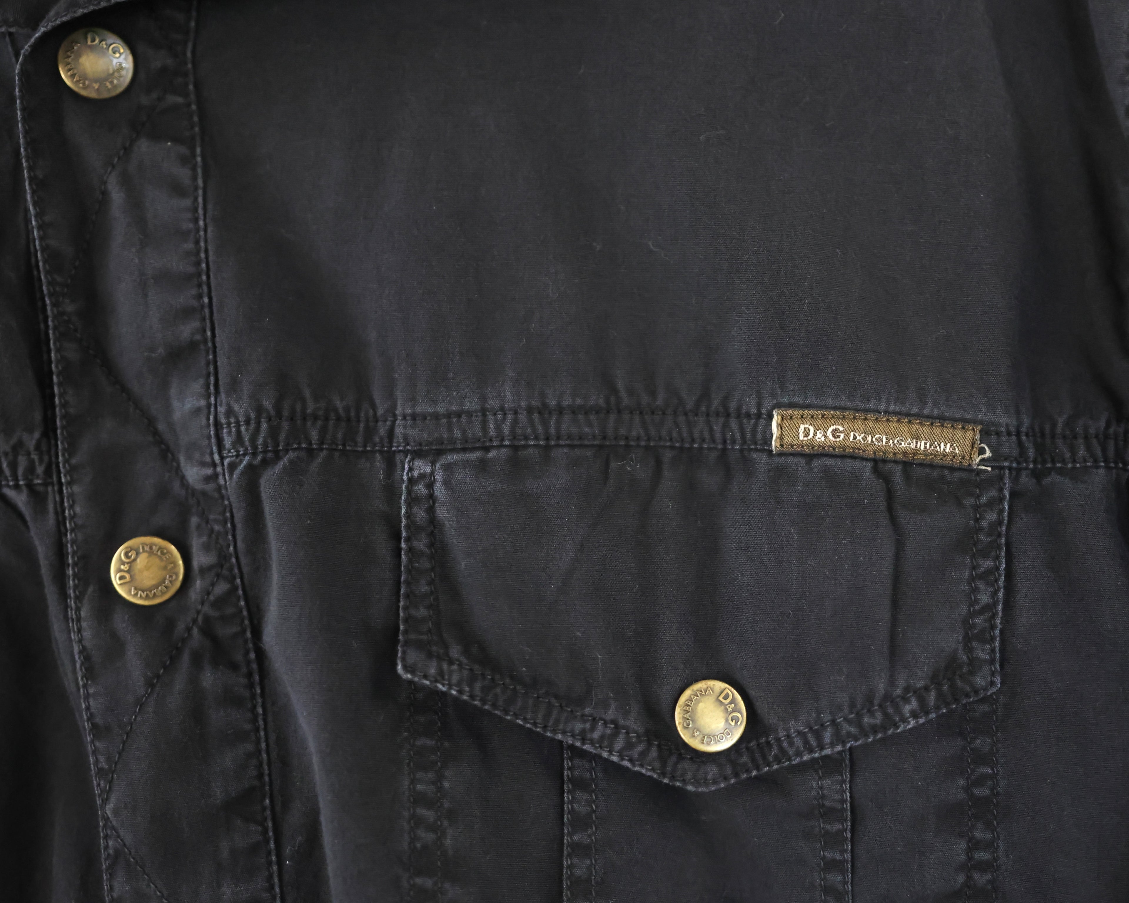Dolce Gabbana black dress shirt with gold-tone zipper 2003/5