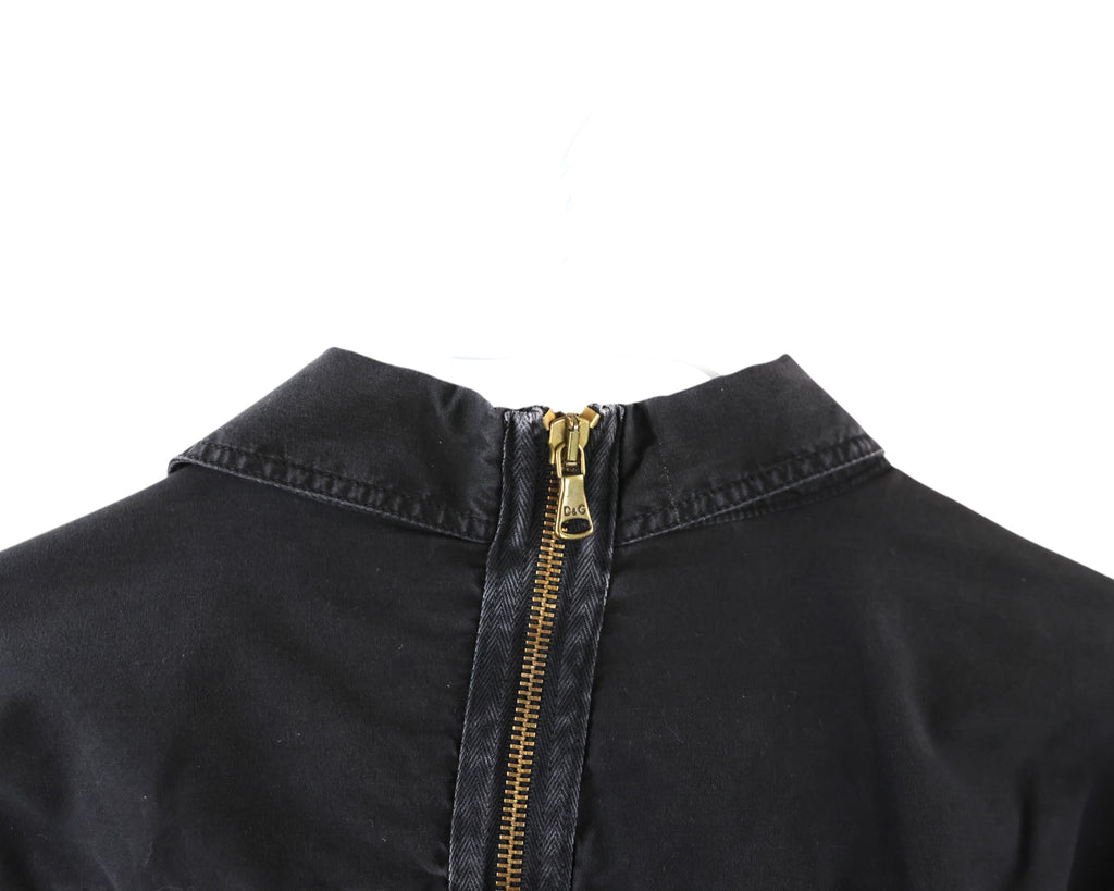 Dolce Gabbana black dress shirt with gold-tone zipper 2003/5
