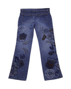 Roberto Cavalli flowers embroidery jeans