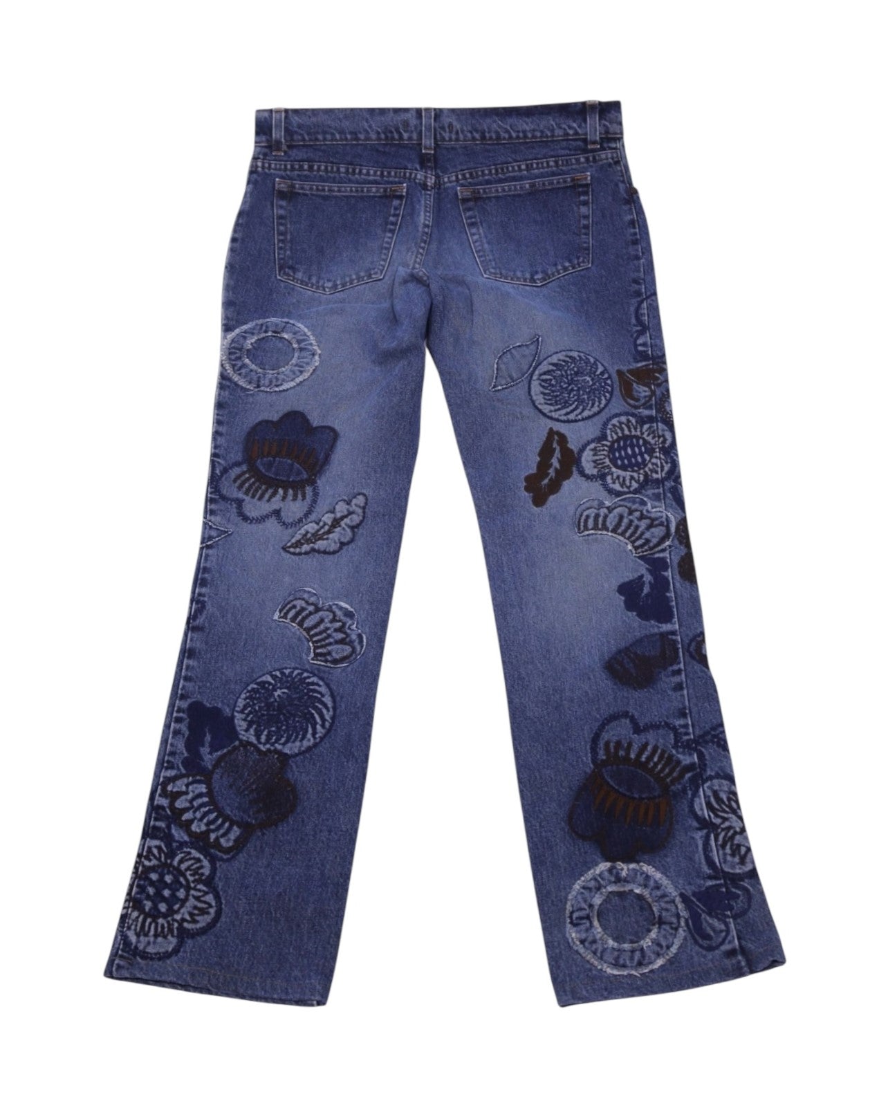 Roberto Cavalli flowers embroidery jeans