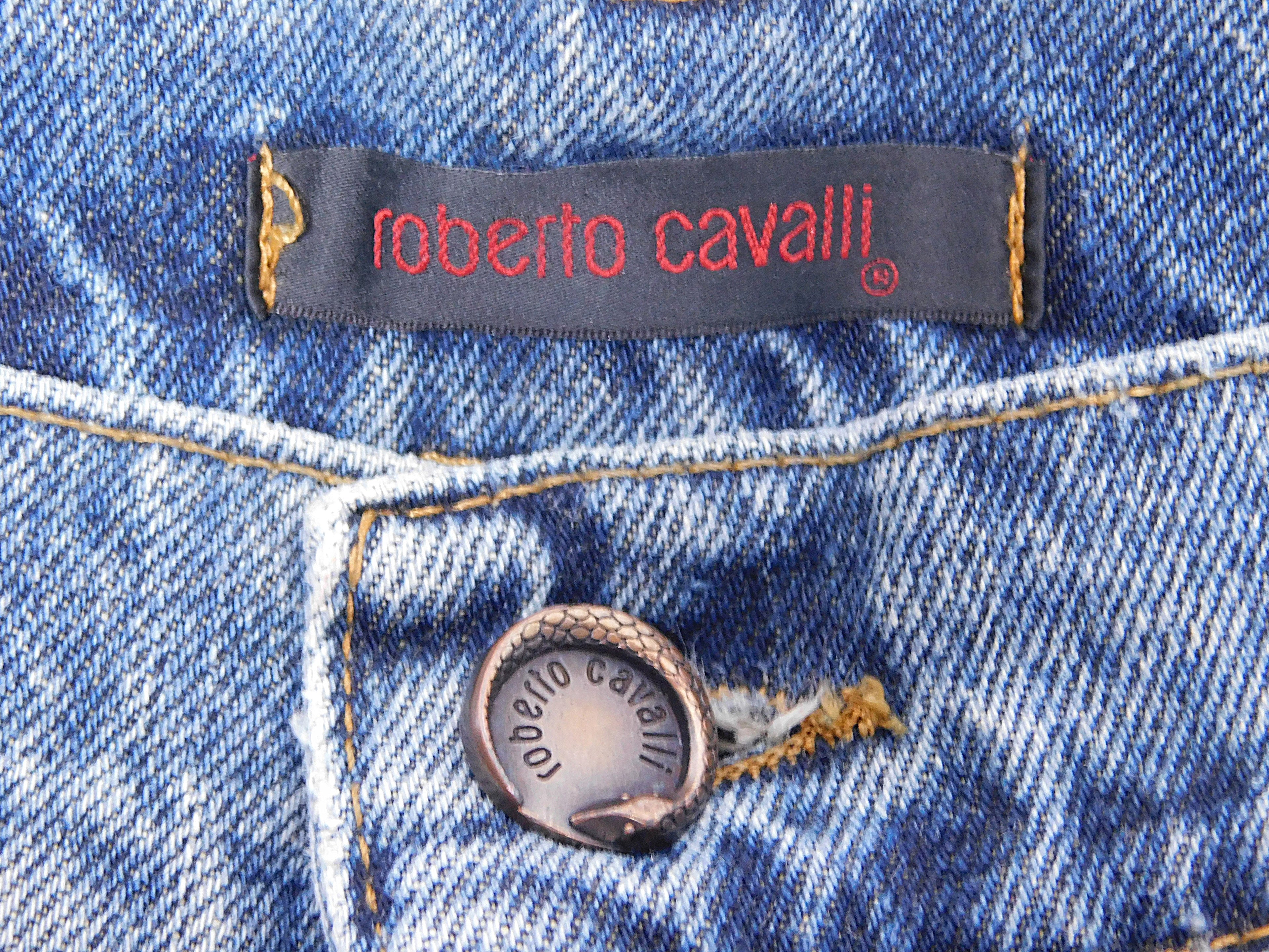 Roberto Cavalli flowers embroidery jeans