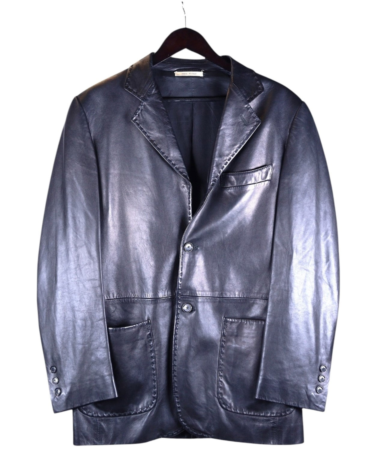 La Matta Classic black leather blazer