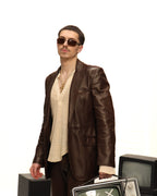 Dolce & Gabbana brown distressed  leather Blazer