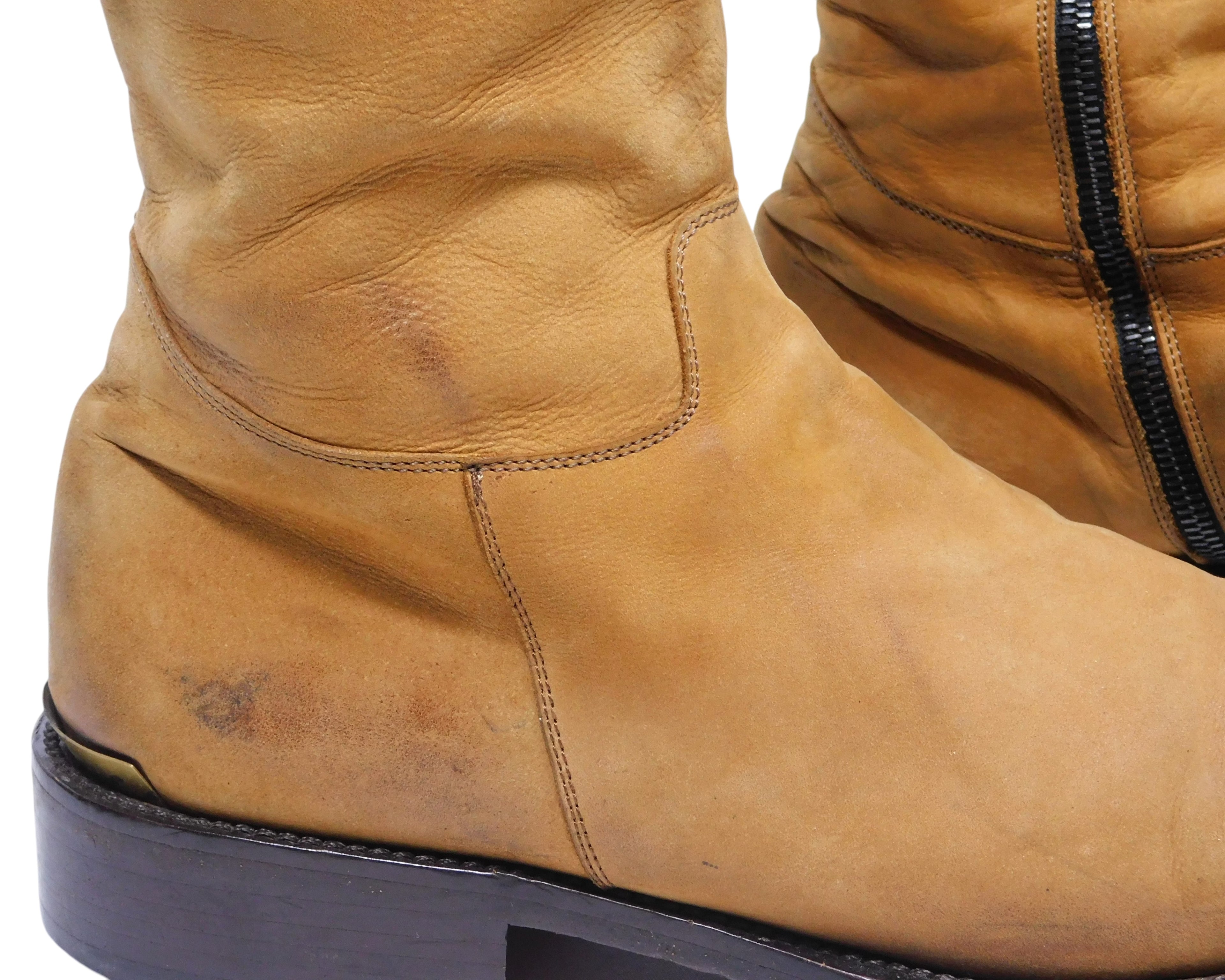 Roberto Cavalli tan-beige tall leather boots