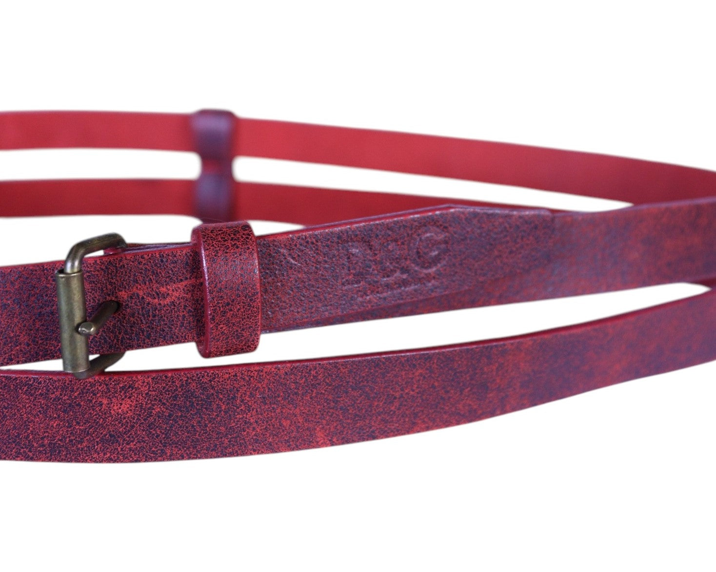Dolce & Gabbana double strap deep red leather belt