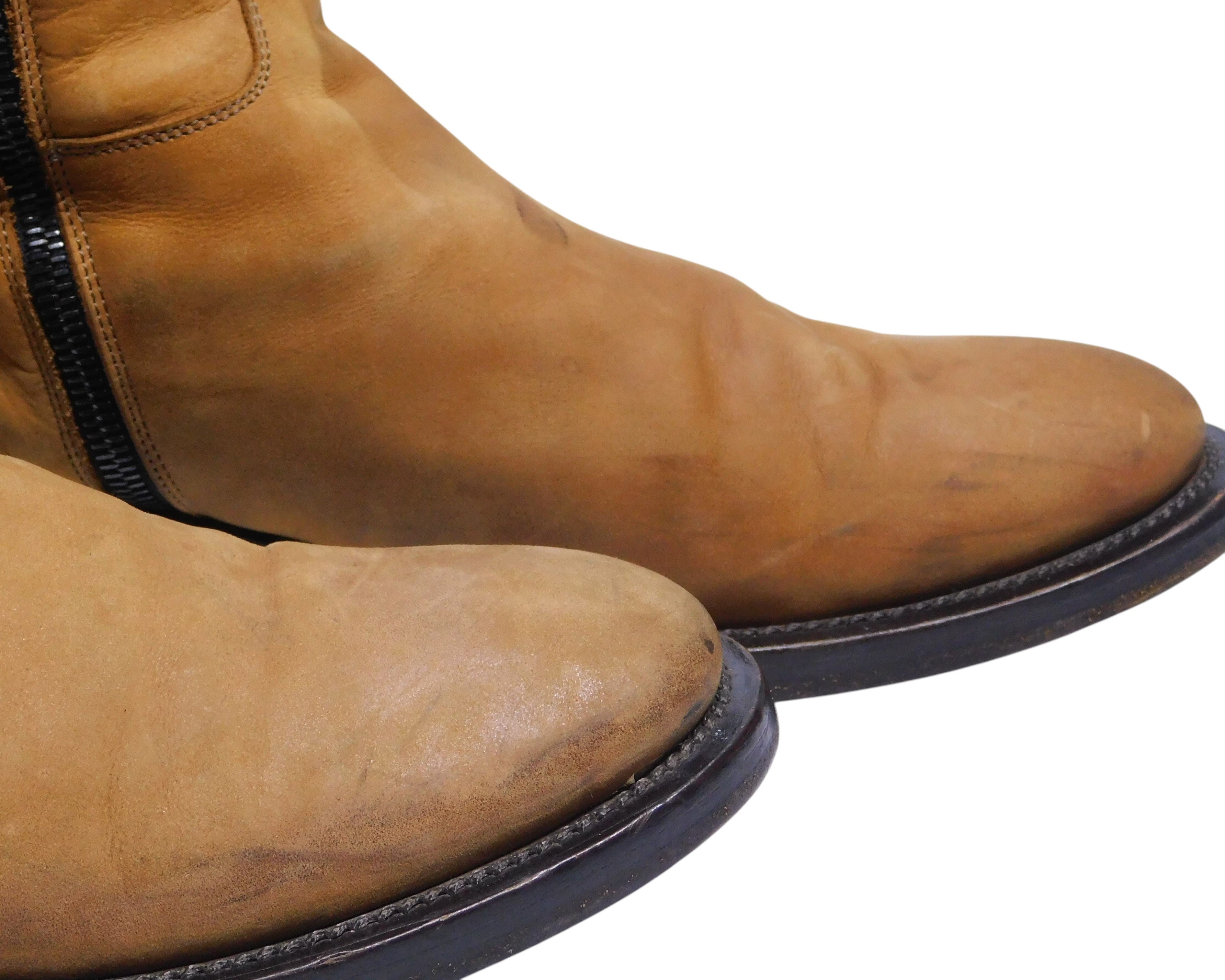 Roberto Cavalli tan-beige tall leather boots