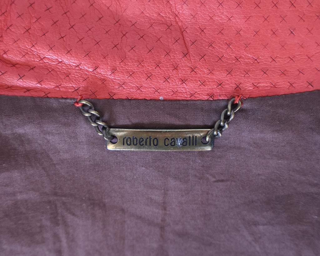 Roberto Cavalli red leather jacket
