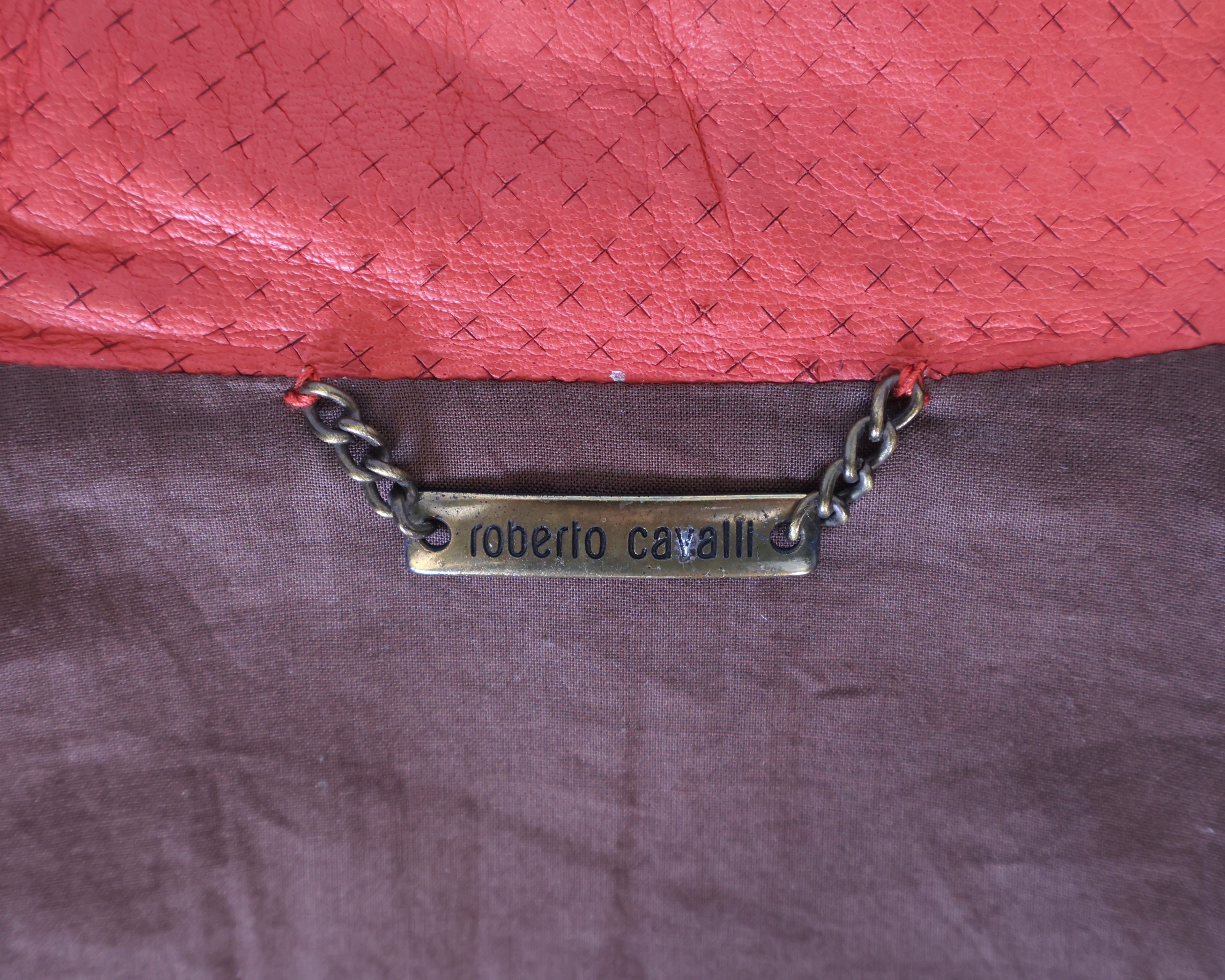 Roberto Cavalli red leather jacket