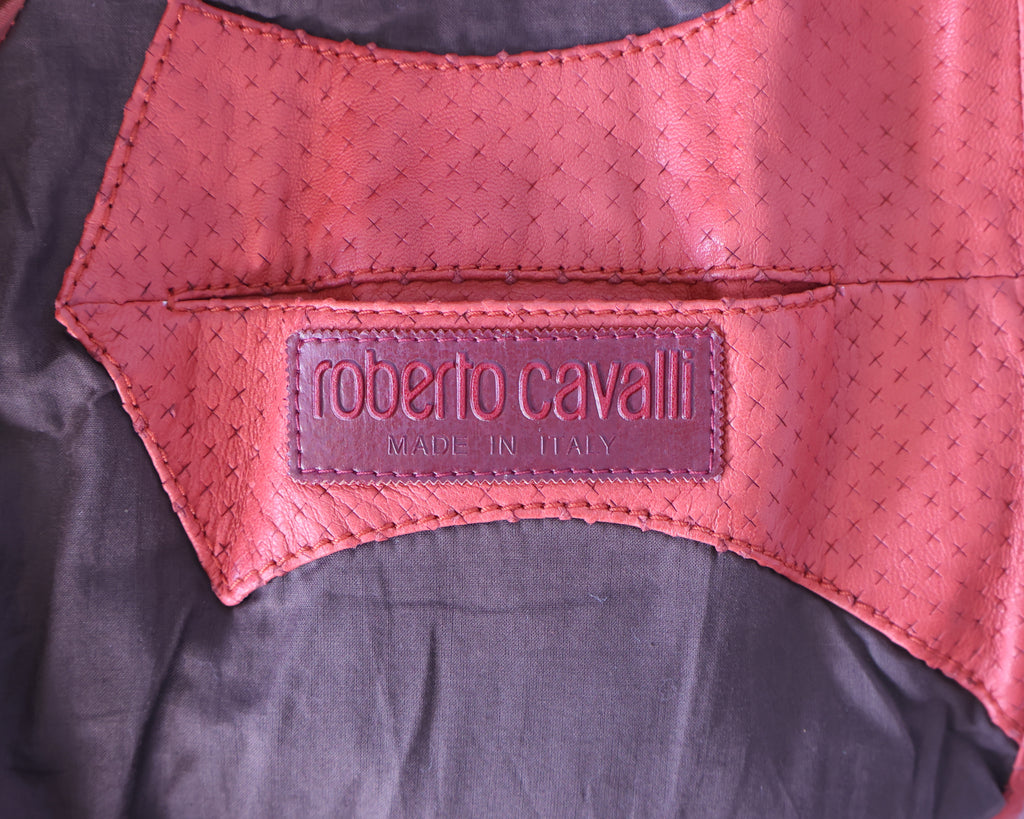 Roberto Cavalli red leather jacket