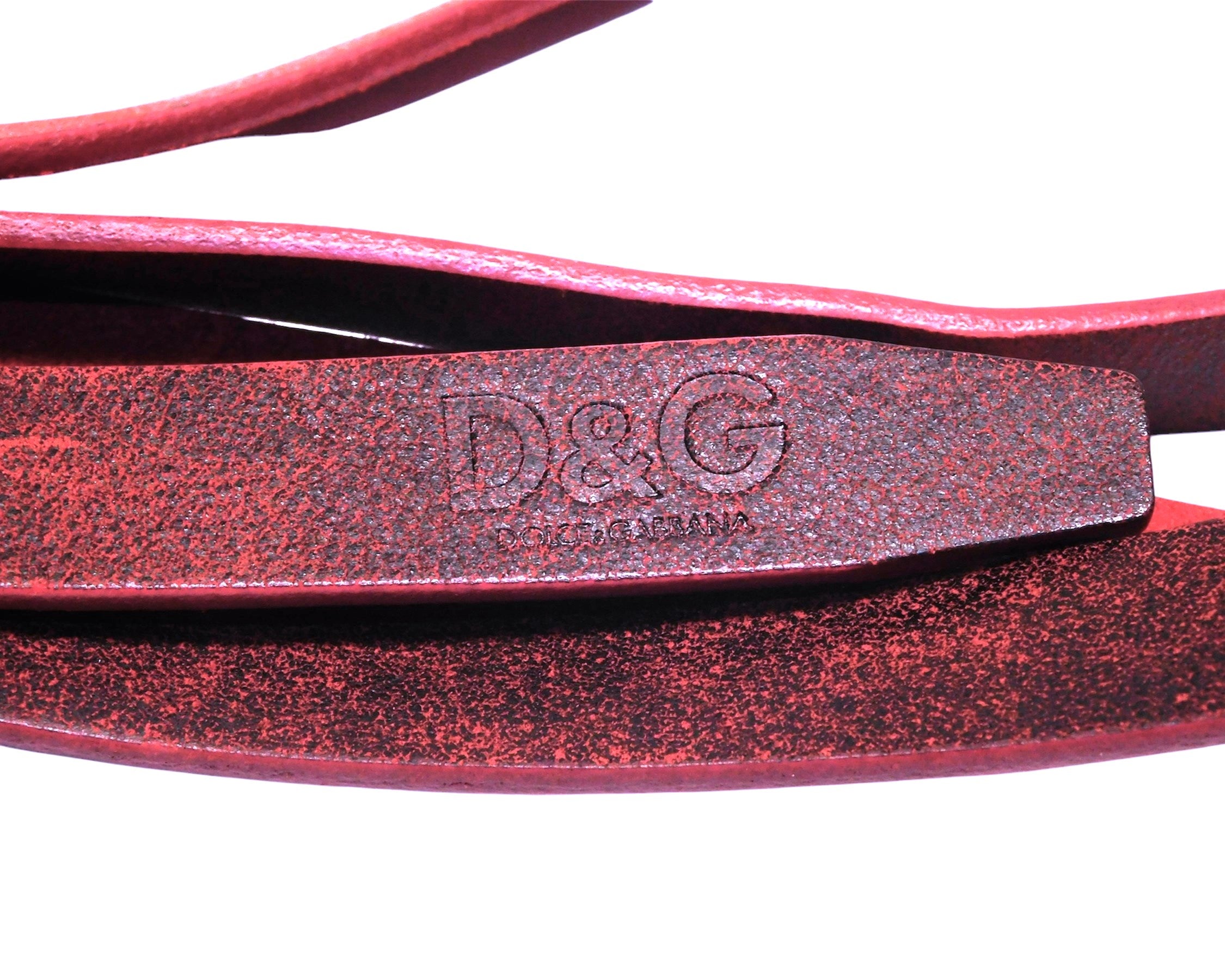 Dolce & Gabbana double strap deep red leather belt