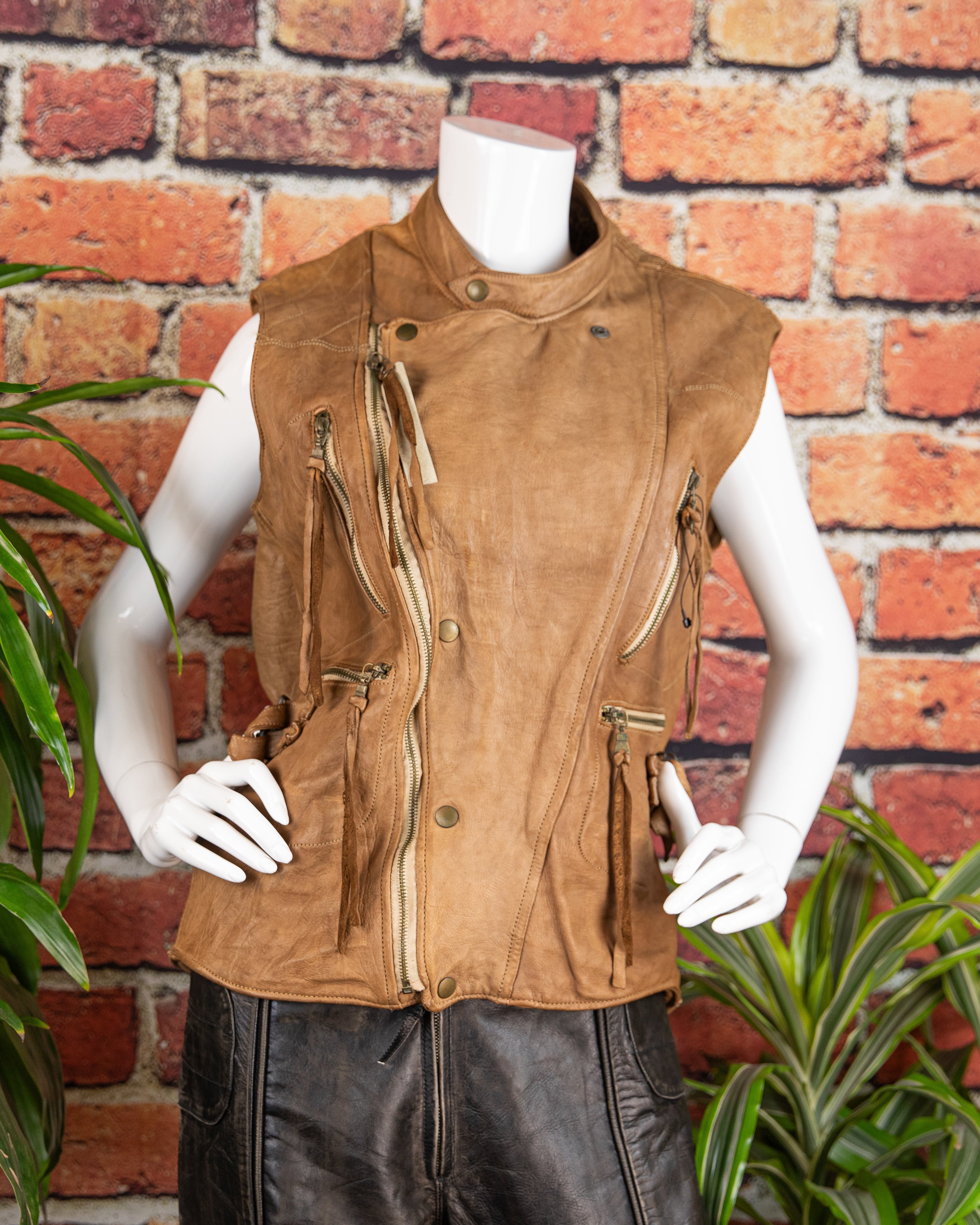 Christian Peau tan-beige leather vest