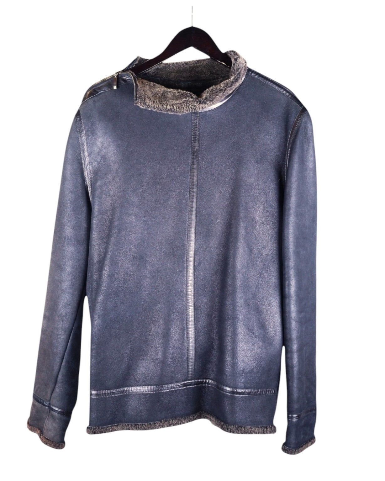 Bill Tornade leather pullover with wool lining