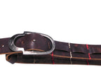 Dolce & Gabbana brown leather belt with red and white stiches