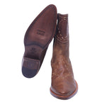 Roberto Cavalli tan-brown santiag boots with stitching details